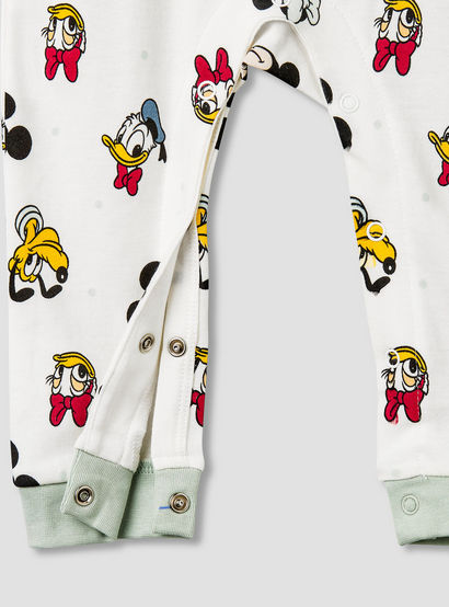Disney Cotton Crew Neck Long Sleeves Sleepsuit with Mickey and Friends Print-baby-girls-clothing-nightwear-sleepsuits-image-4