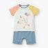 Juniors Round Neck Short Sleeves Romper with Tiger Print - White / 12-18 mths
