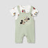 Disney Round Neck Short Sleeve T-shirt and Dungaree Set with Mickey Mouse and Friends Print