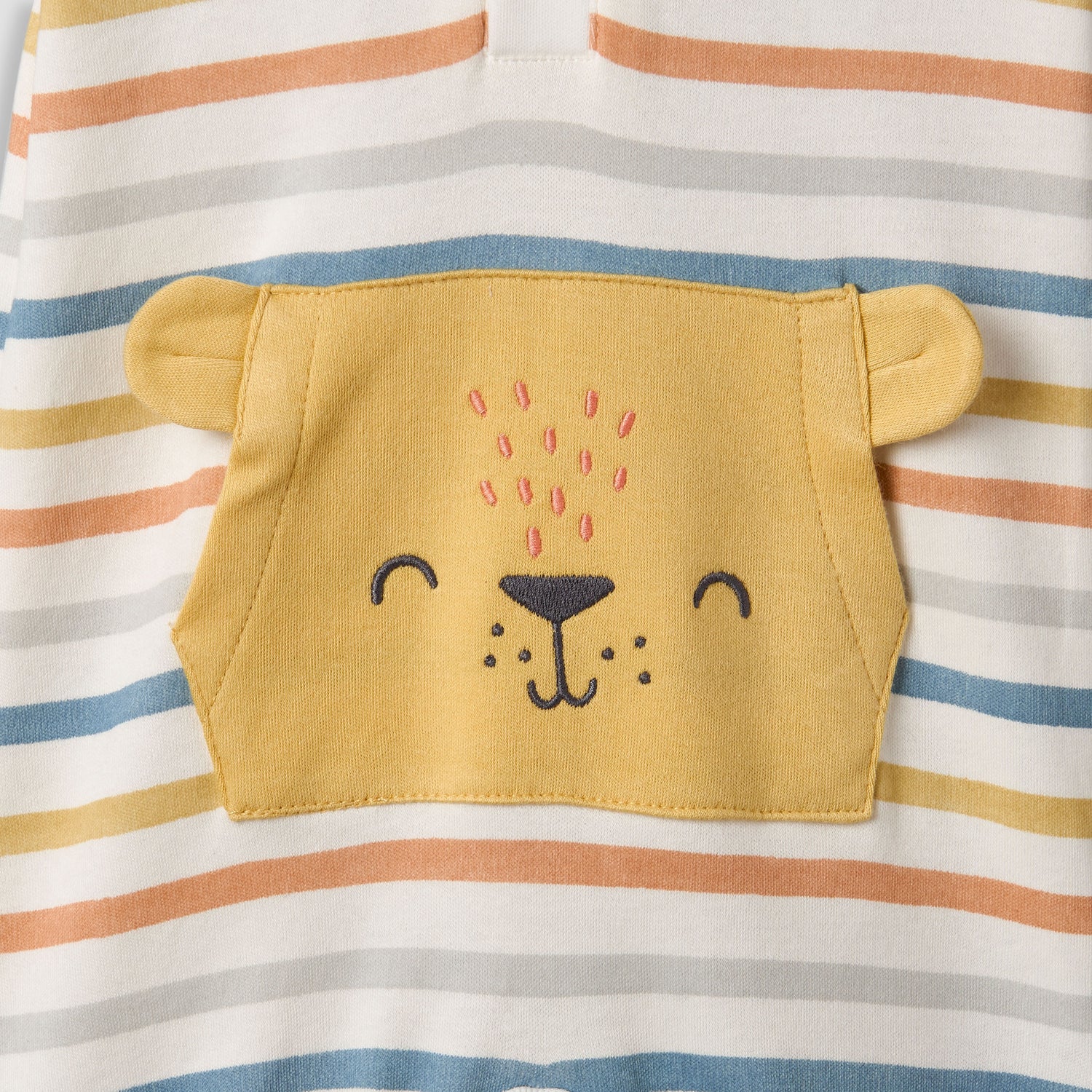 Juniors Hooded Neck Short Sleeves Romper with Stripes