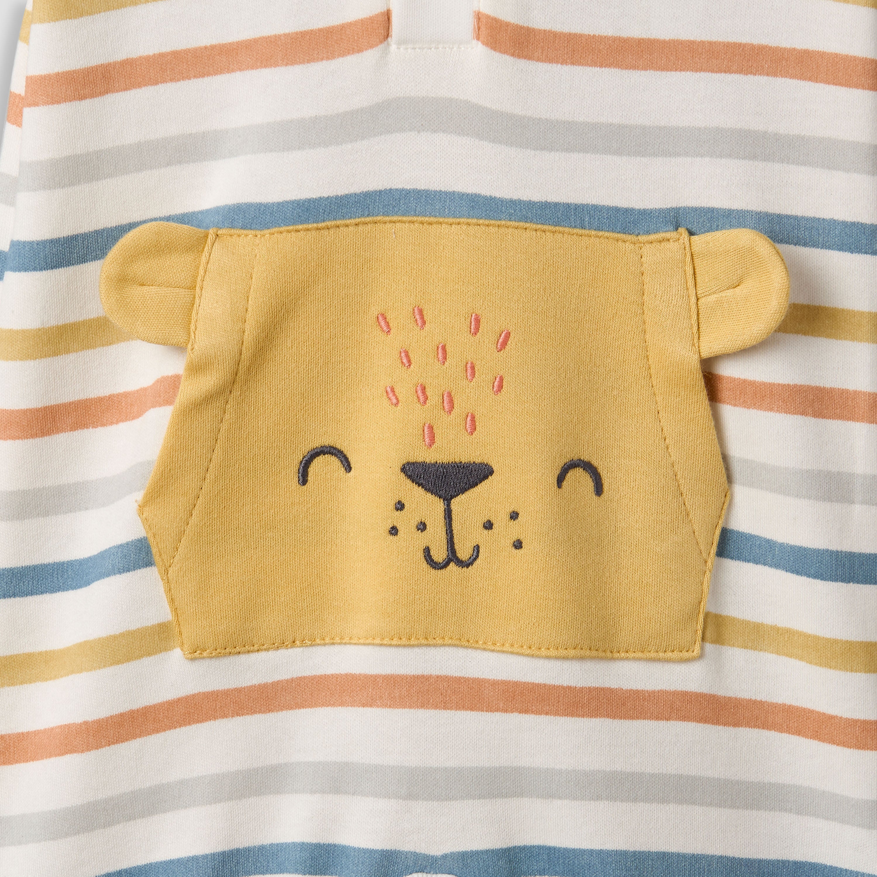 Juniors Hooded Neck Short Sleeves Romper with Stripes