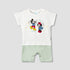Disney Round Neck Short Sleeve Romper with Mickey and Minnie Mouse Print - Green / 12-18 mths