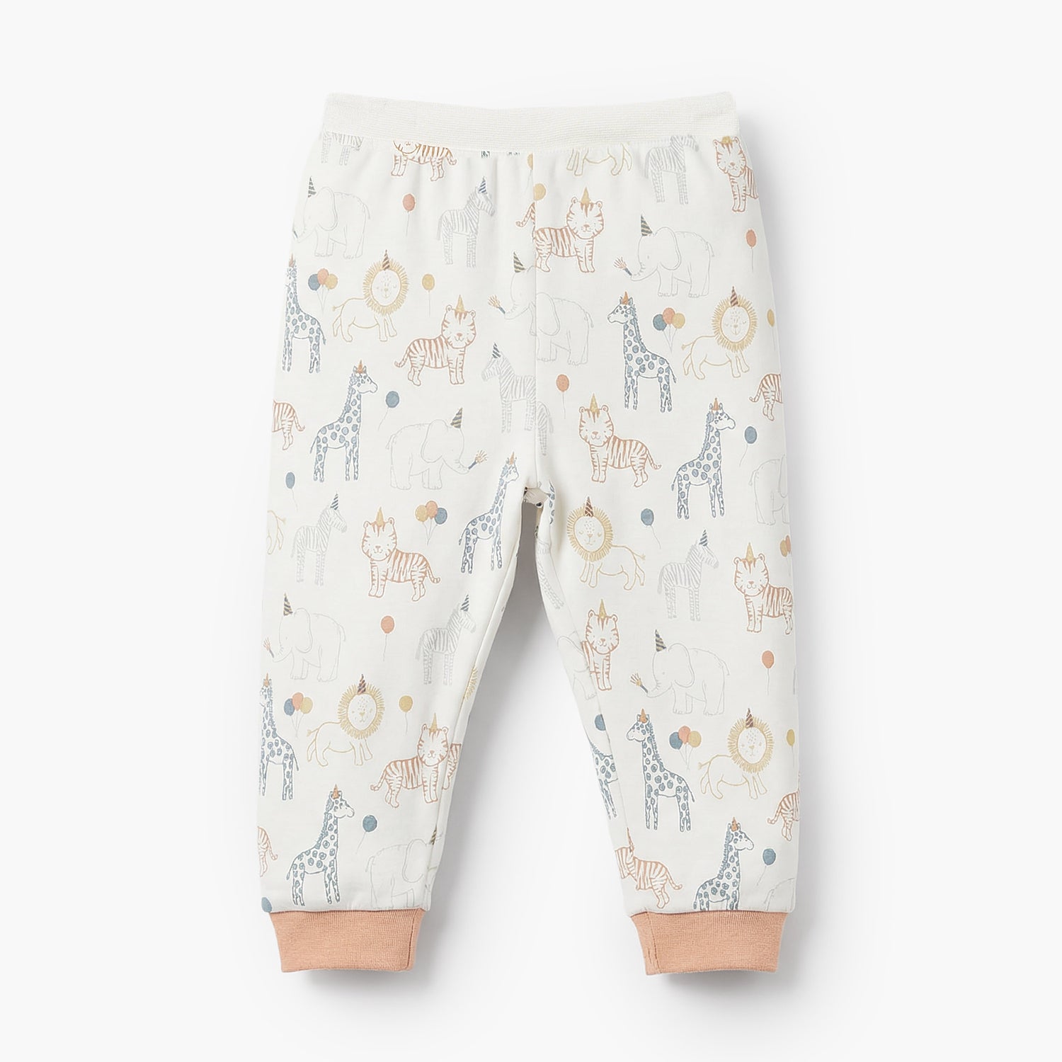 Juniors Cotton Crew Neck Long Sleeves Pyjama Set with Safari Print