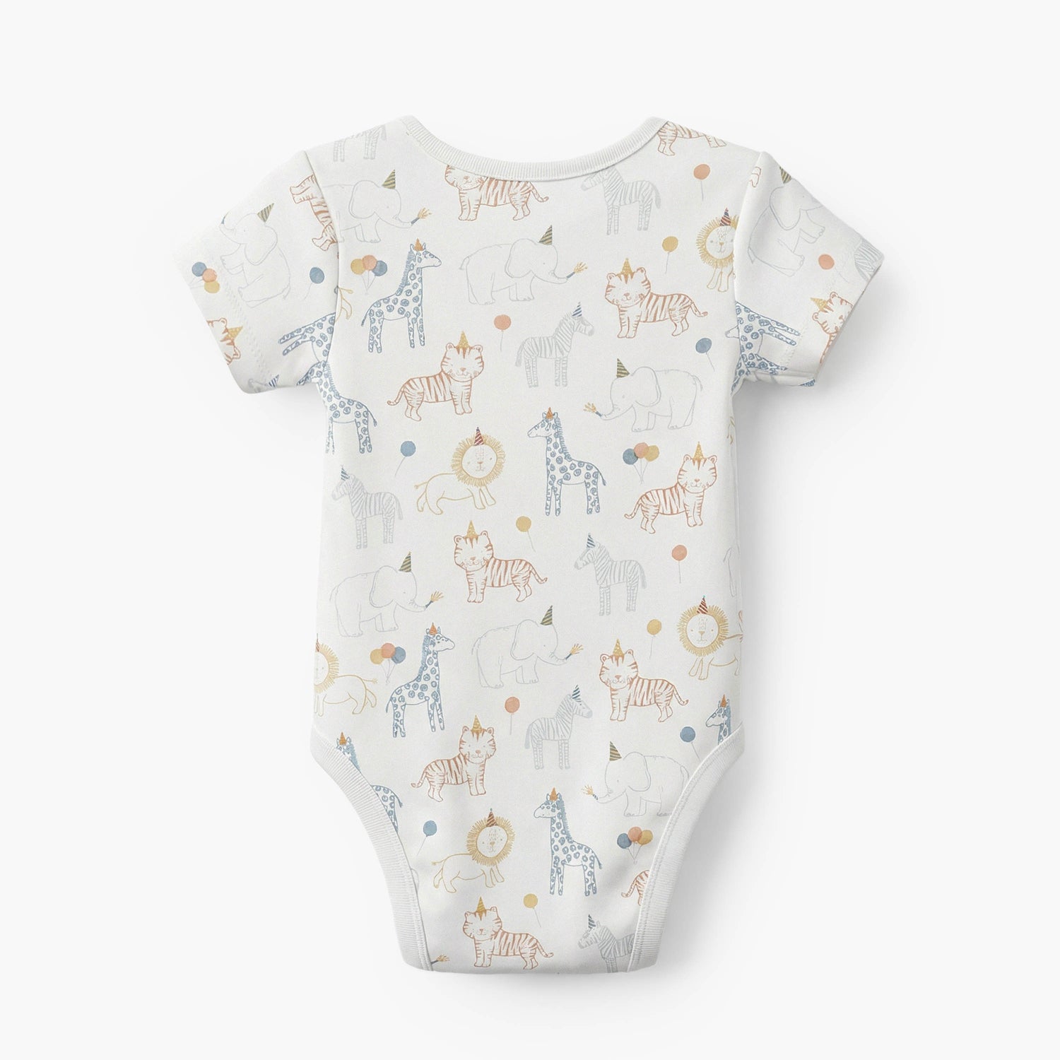 Juniors Cotton Round Neck Short Sleeves Bodysuit with Safari Print