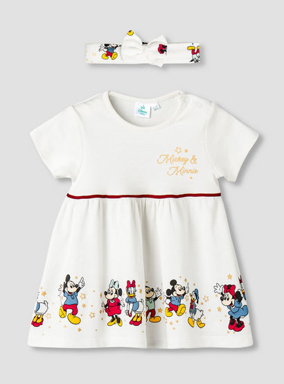 Disney Round Neck Short Sleeve Dress with Hairband-baby-girls-clothing-dressesandjumpsuits-image-2