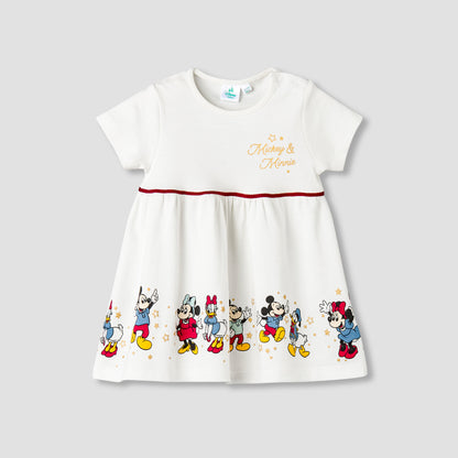 Disney Round Neck Short Sleeve Dress with Hairband