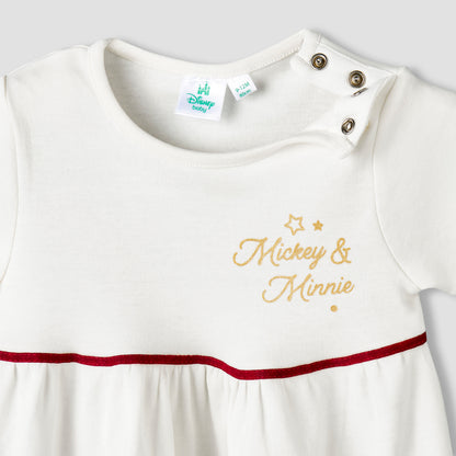 Disney Round Neck Short Sleeve Dress with Hairband