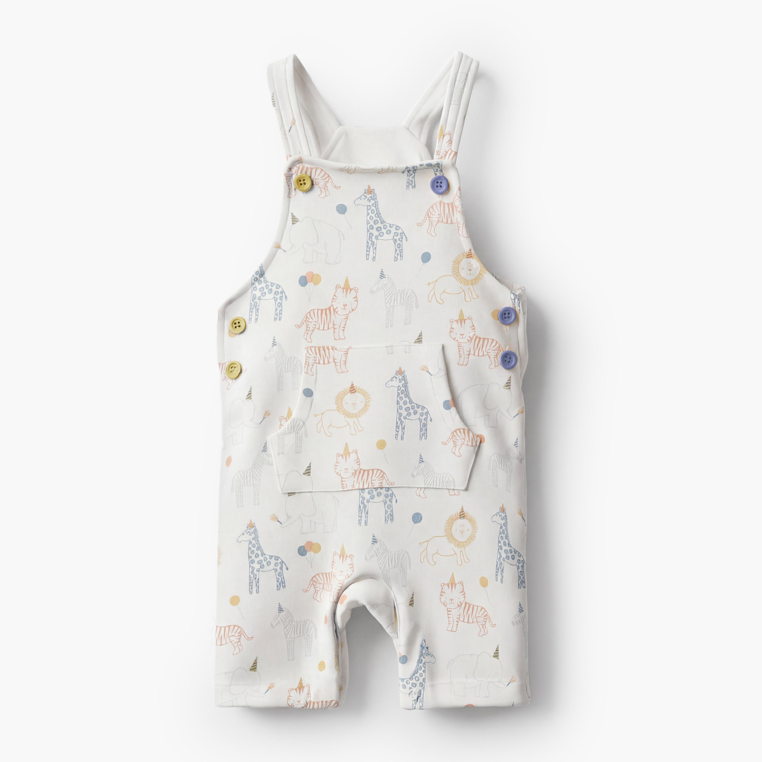 Juniors Crew Neck Short Sleeves T-shirt and Dungaree Set with Safari Print