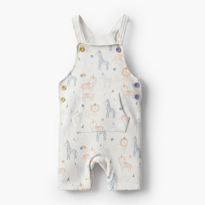 Juniors Crew Neck Short Sleeves T-shirt and Dungaree Set with Safari Print
