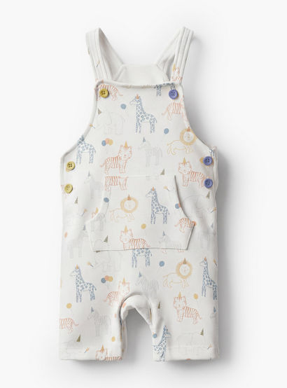 Juniors Crew Neck Short Sleeves T-shirt and Dungaree Set with Safari Print-baby-boys-clothing-setsandcoords-image-3