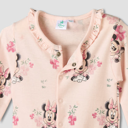 Disney Cotton Long Sleeves Sleepsuit with Minnie Mouse Print