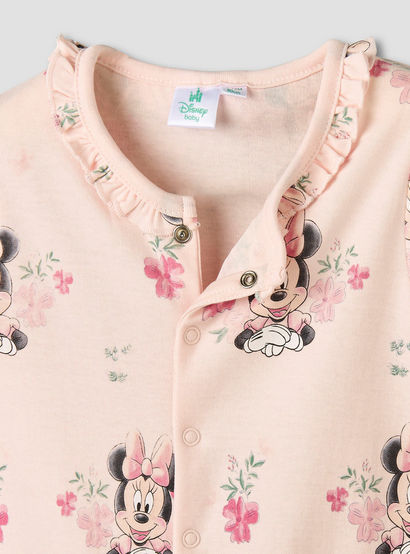 Disney Cotton Long Sleeves Sleepsuit with Minnie Mouse Print-baby-girls-clothing-nightwear-sleepsuits-image-3