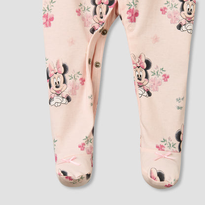 Disney Cotton Long Sleeves Sleepsuit with Minnie Mouse Print