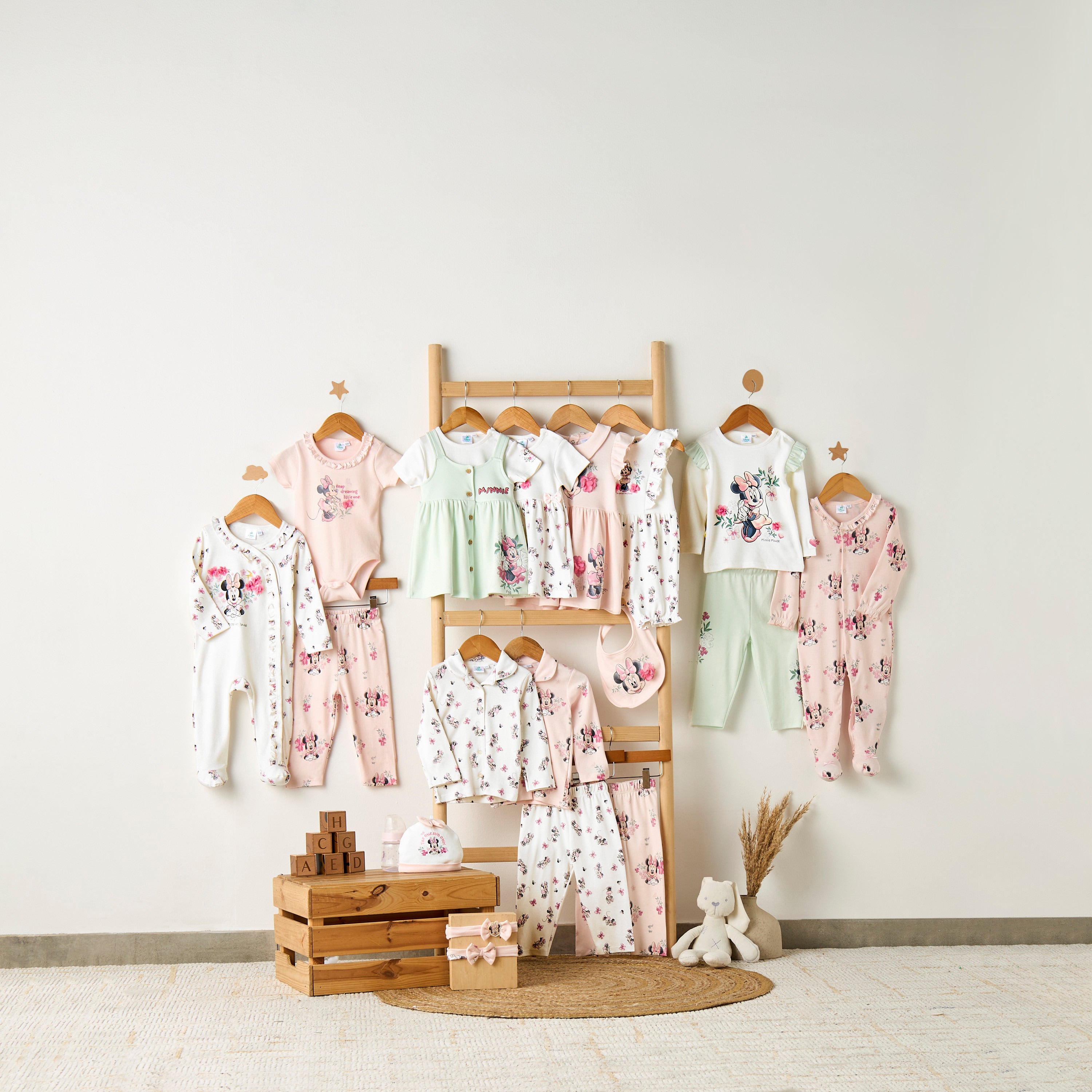 Disney Cotton Long Sleeves Sleepsuit with Minnie Mouse Print
