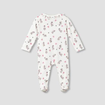 Disney Cotton Round Neck Long Sleeves Sleepsuit with Minnie Mouse Print