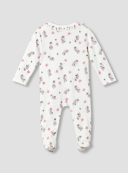Disney Cotton Round Neck Long Sleeves Sleepsuit with Minnie Mouse Print-baby-girls-clothing-nightwear-sleepsuits-image-2