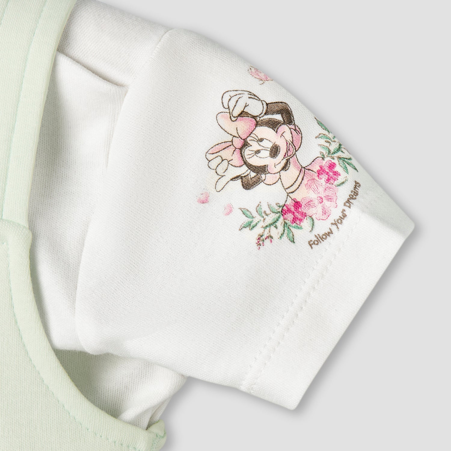Disney Crew Neck Short Sleeves T-shirt and Dungaree Dress Set with Minnie Mouse Print