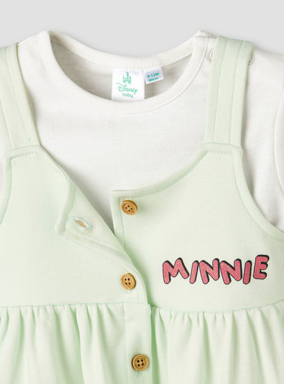Disney Crew Neck Short Sleeves T-shirt and Dungaree Dress Set with Minnie Mouse Print-baby-girls-clothing-setsandcoords-image-8