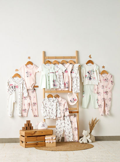 Disney Crew Neck Short Sleeves T-shirt and Dungaree Dress Set with Minnie Mouse Print-baby-girls-clothing-setsandcoords-image-9