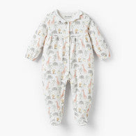 Juniors Cotton Peter Pan Collar Long Sleeves Sleepsuit with Safari Print-undefined-image-1