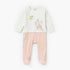 Juniors Cotton Round Neck Long Sleeves Sleepsuit with Giraffe Embroidery - Peach / 9-12 mths