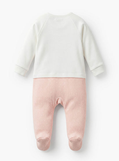 Juniors Cotton Round Neck Long Sleeves Sleepsuit with Giraffe Embroidery-baby-girls-clothing-nightwear-sleepsuits-image-2