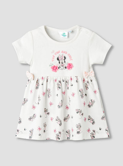 Disney Round Neck Short Sleeves A-line Dress with Minnie Mouse Print-baby-girls-clothing-dressesandjumpsuits-image-2