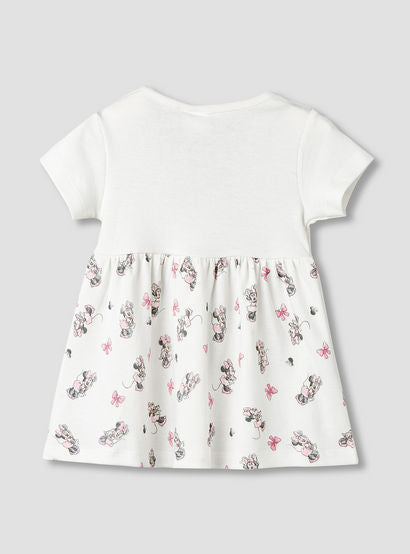 Disney Round Neck Short Sleeves A-line Dress with Minnie Mouse Print-baby-girls-clothing-dressesandjumpsuits-image-3