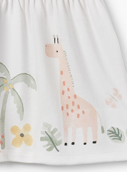 Juniors Round Neck Short Sleeves A-line Dress with Safari Print-baby-girls-clothing-dressesandjumpsuits-image-5