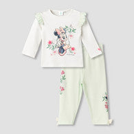 Disney Cotton Round Neck Long Sleeve Pyjama Set with Minnie Mouse Print-undefined-image-1