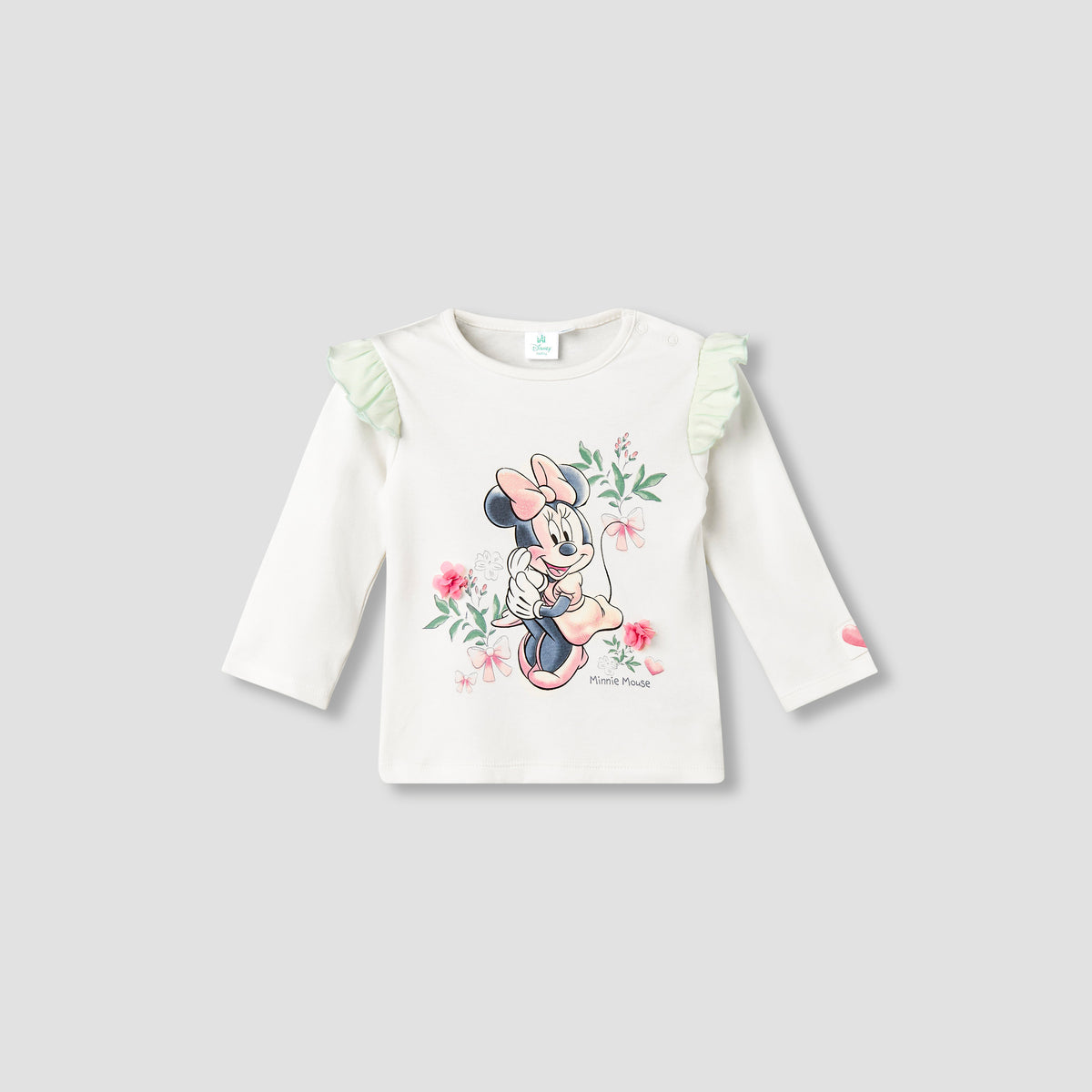 Disney Cotton Round Neck Long Sleeve Pyjama Set with Minnie Mouse Print