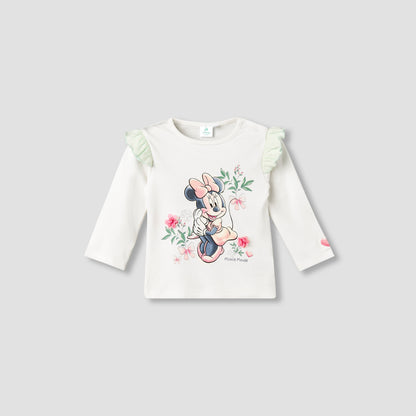 Disney Cotton Round Neck Long Sleeve Pyjama Set with Minnie Mouse Print