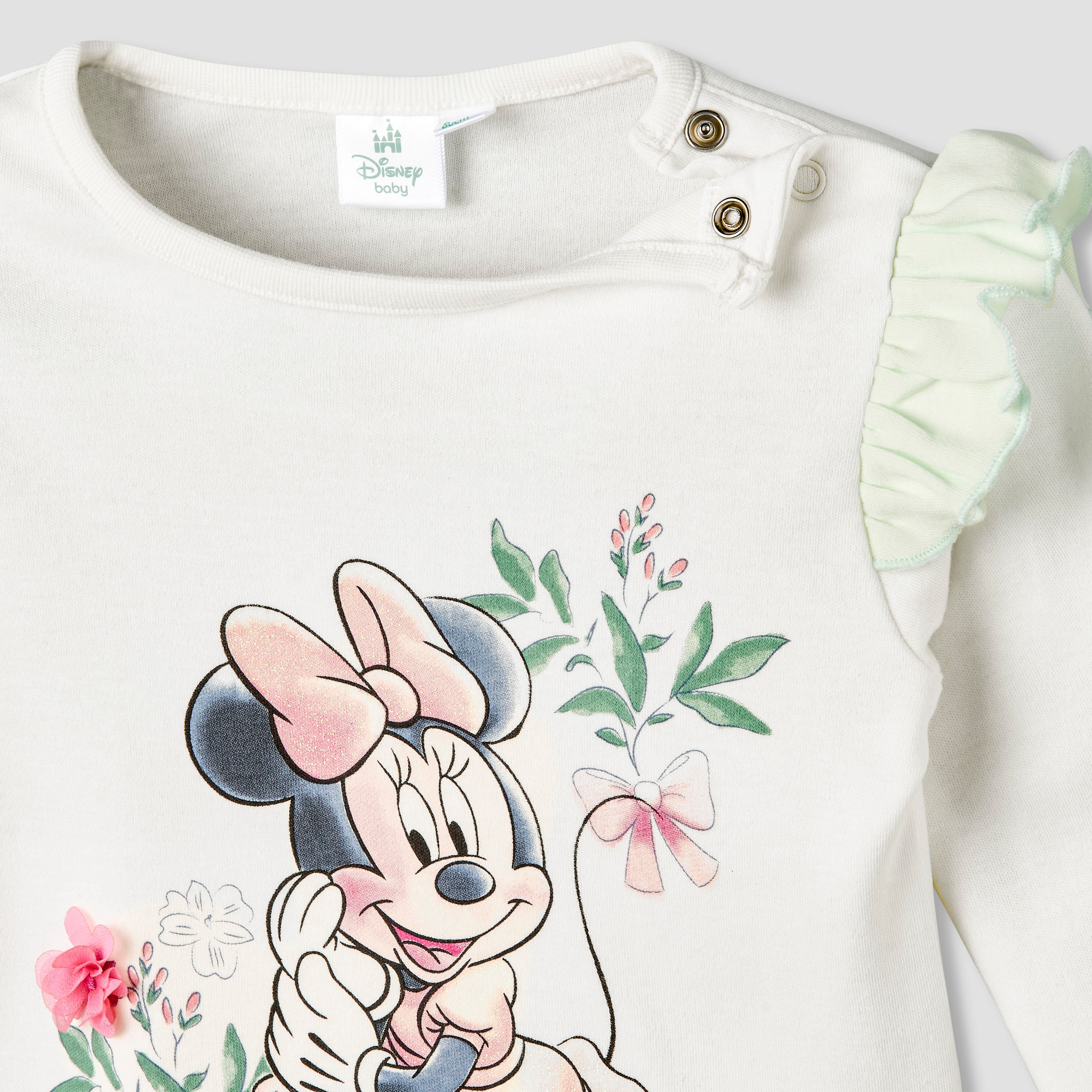 Disney Cotton Round Neck Long Sleeve Pyjama Set with Minnie Mouse Print