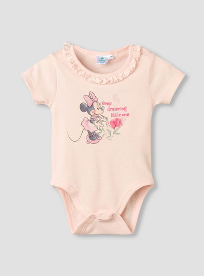 Disney Cotton Round Neck Short Sleeves Bodysuit and Leggings Set with Minnie Mouse Print-baby-girls-clothing-setsandcoords-image-2