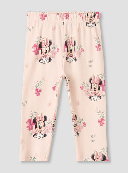 Disney Cotton Round Neck Short Sleeves Bodysuit and Leggings Set with Minnie Mouse Print-baby-girls-clothing-setsandcoords-image-3
