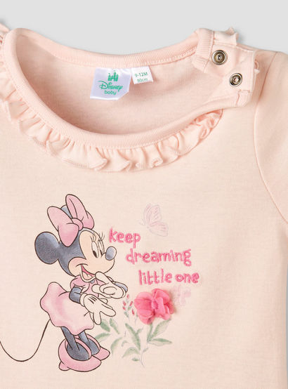 Disney Cotton Round Neck Short Sleeves Bodysuit and Leggings Set with Minnie Mouse Print-baby-girls-clothing-setsandcoords-image-4