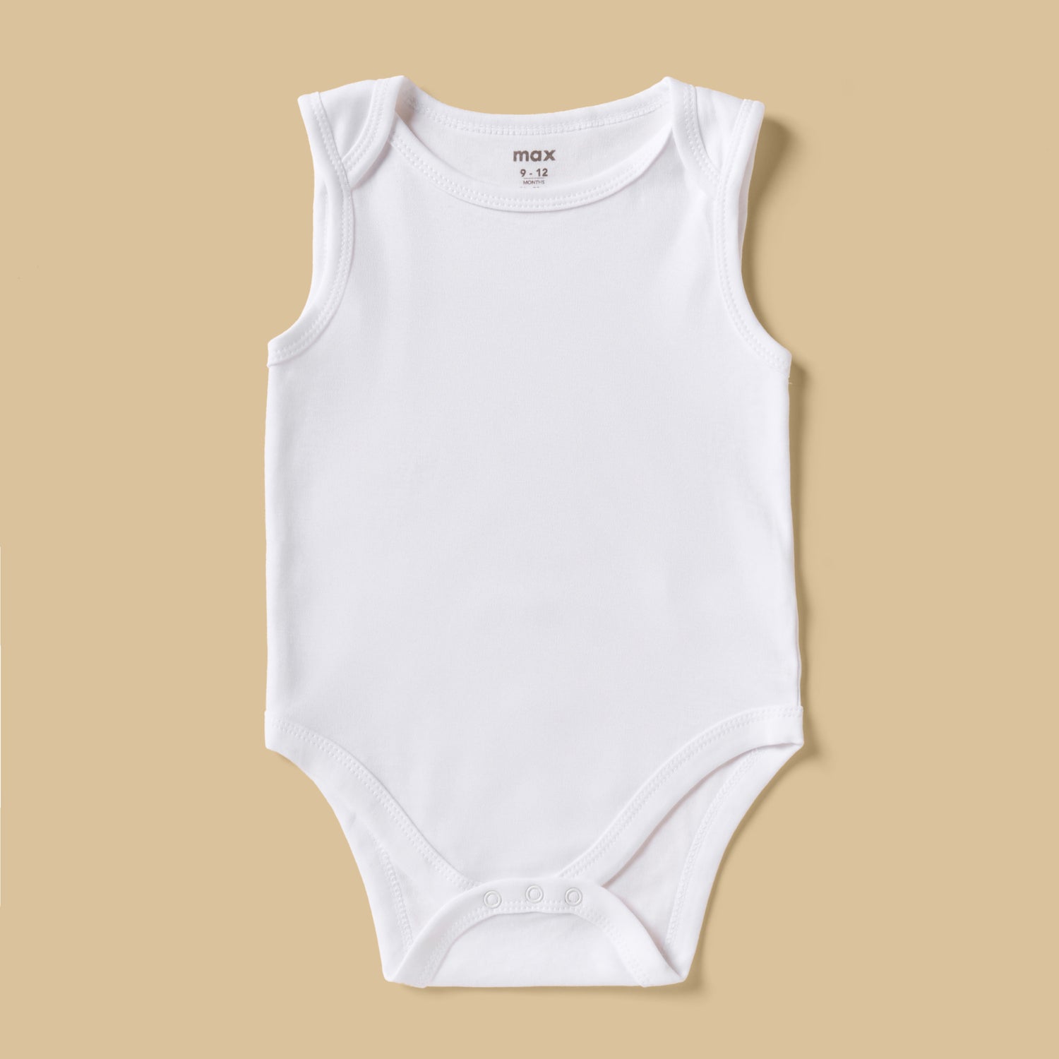 Pack of 3 - Plain BCI Cotton Sleeveless Bodysuit with Snap Closure