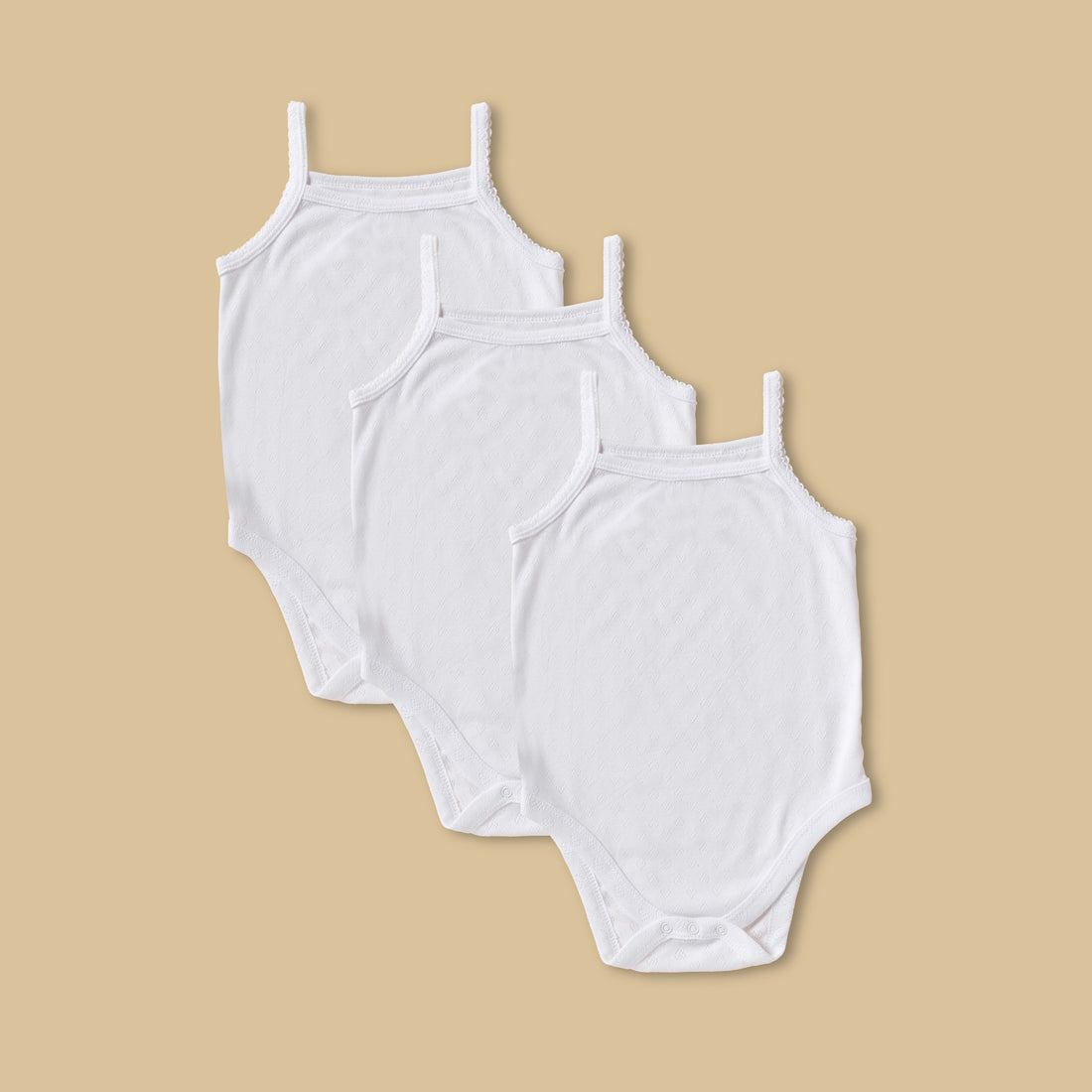 Pack of 3 - Plain Bodysuit with Spaghetti Straps