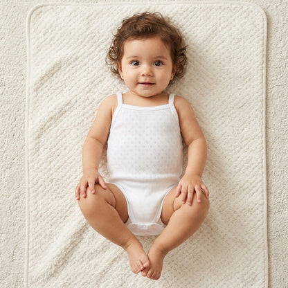 Pack of 3 - Plain Bodysuit with Spaghetti Straps - White / 12-18 mths
