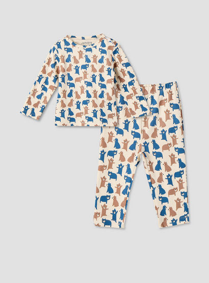 Juniors Cotton Crew Neck Long Sleeves Pyjama Set with Bear Print-baby-boys-clothing-nightwear-pyjamasets-image-1
