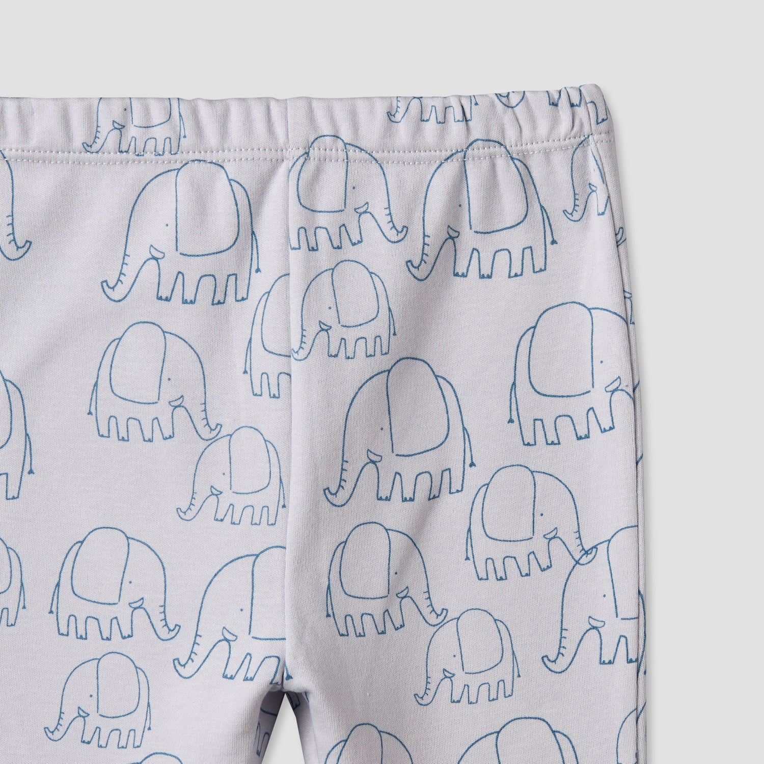 Juniors Cotton Round Neck Long Sleeves Pyjama Set with Elephant Print