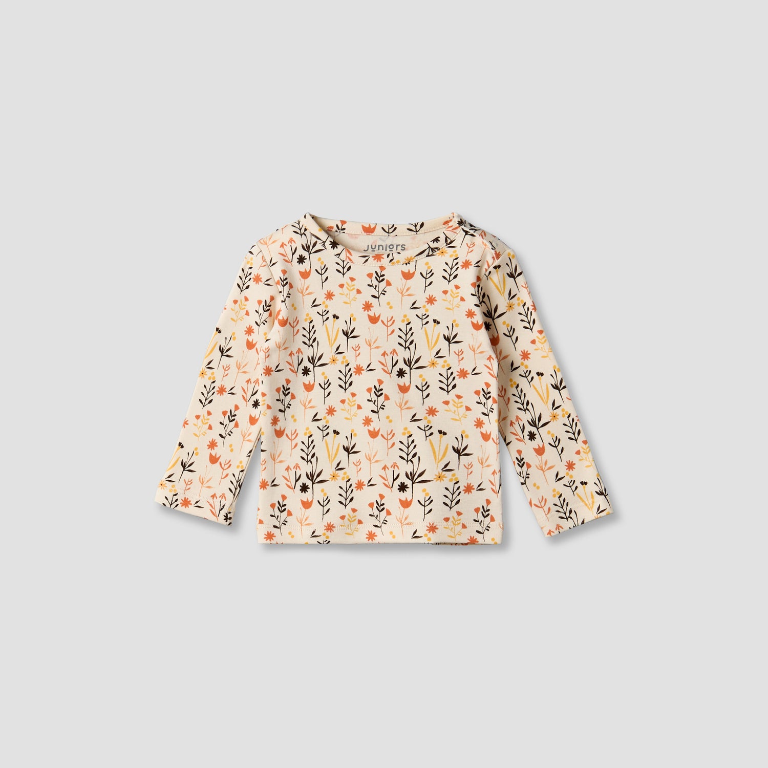 Juniors Cotton Round Neck Long Sleeves Pyjama Set with Floral Print