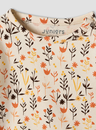 Juniors Cotton Round Neck Long Sleeves Pyjama Set with Floral Print-baby-girls-clothing-nightwear-pyjamasets-image-5