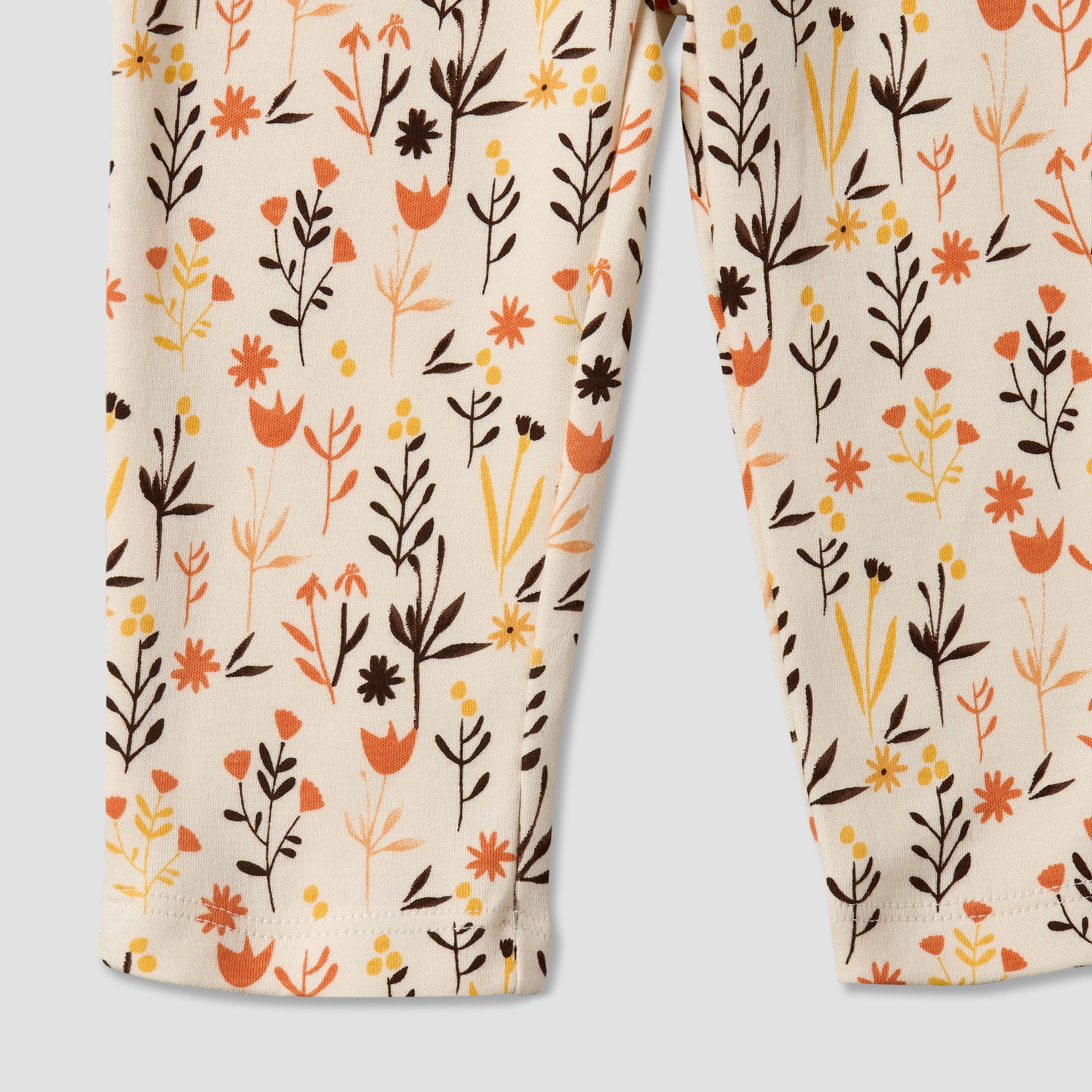 Juniors Cotton Round Neck Long Sleeves Pyjama Set with Floral Print
