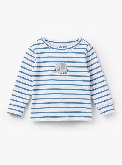Juniors Cotton Crew Neck Long Sleeves Pyjama Set with Elephant Print-baby-boys-clothing-nightwear-pyjamasets-image-3
