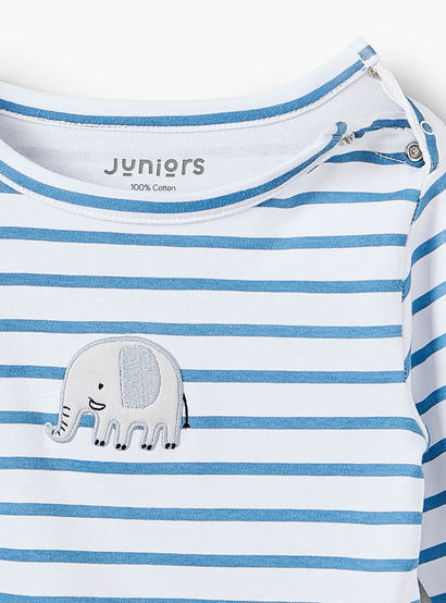 Juniors Cotton Crew Neck Long Sleeves Pyjama Set with Elephant Print-baby-boys-clothing-nightwear-pyjamasets-image-5