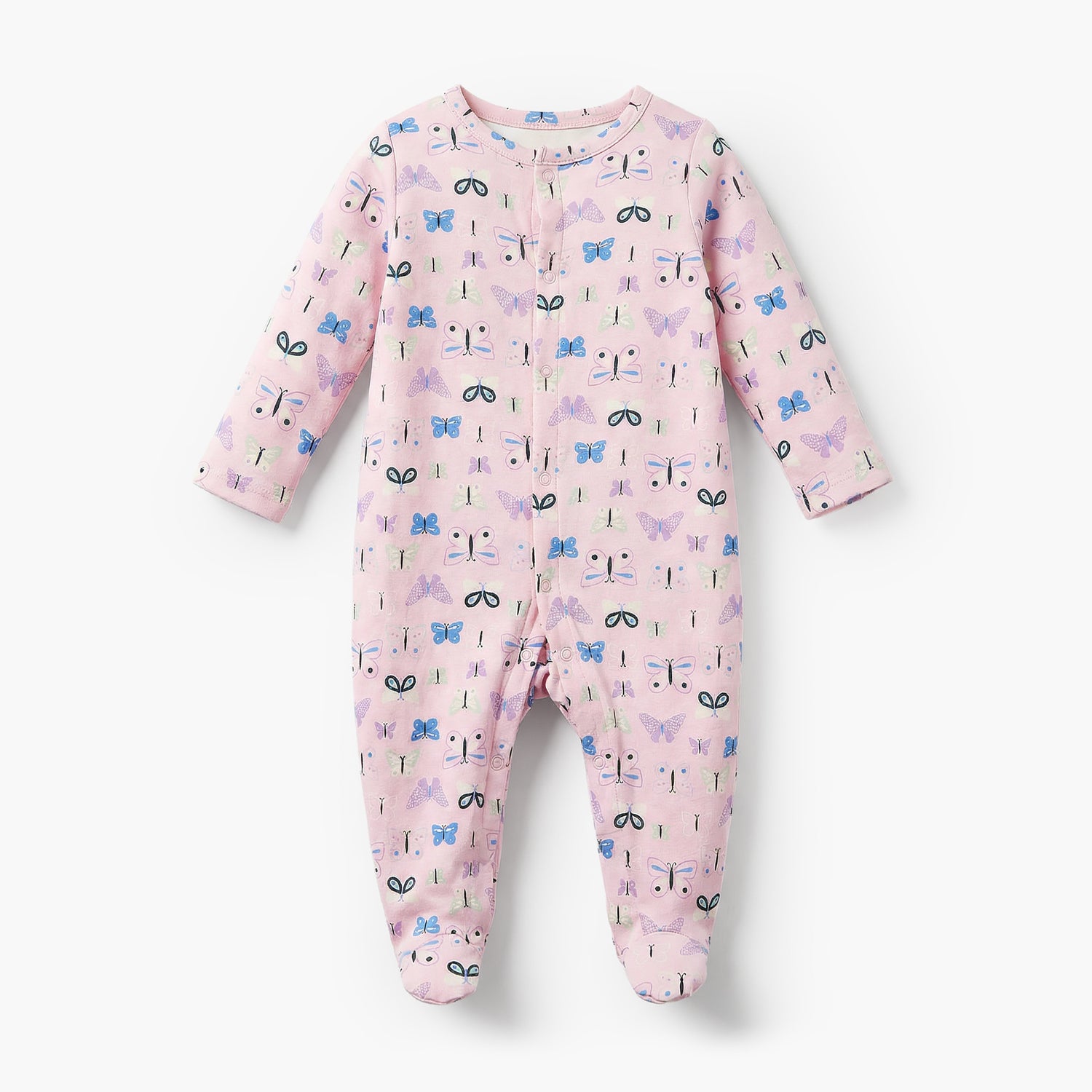 Pack of 3 Juniors Cotton Crew Neck Long Sleeves Sleepsuit with Print