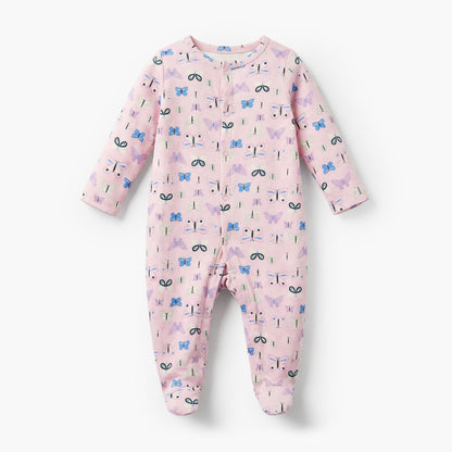 Pack of 3 Juniors Cotton Crew Neck Long Sleeves Sleepsuit with Print