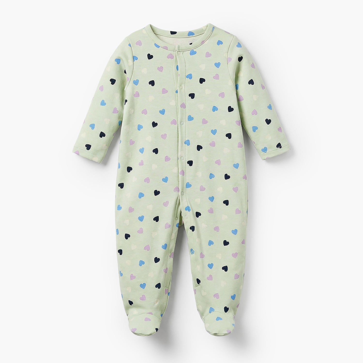 Pack of 3 Juniors Cotton Crew Neck Long Sleeves Sleepsuit with Print