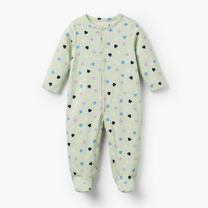 Pack of 3 Juniors Cotton Crew Neck Long Sleeves Sleepsuit with Print